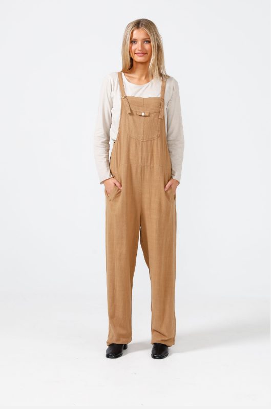 Brave and True Mrs Browns Overalls- Tan – luvely.store