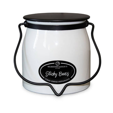 16 oz Butter Jar Soy Candle: Sticky Buns, by Milkhouse