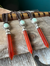 Load image into Gallery viewer, TURQUOISE AND CARNELIAN TALISMAN