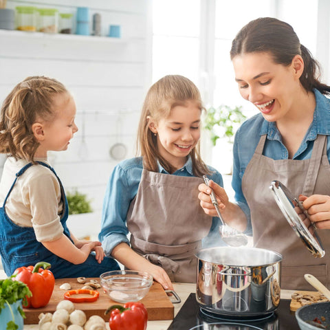 mom cooking with kids