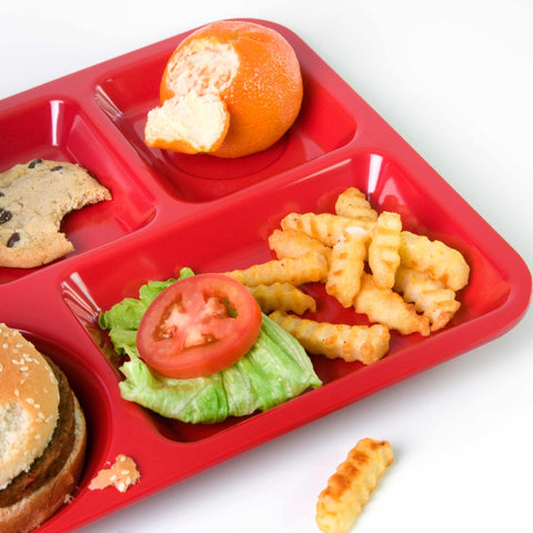 compartmentalized tray of fast food