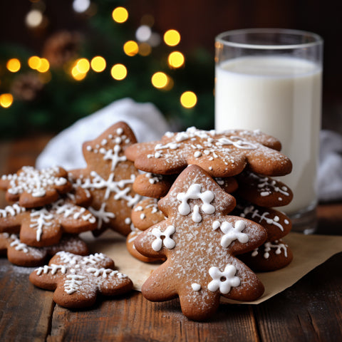gingerbread cookies and milk
