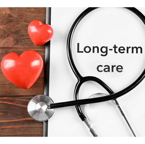 long term care sign with hearts