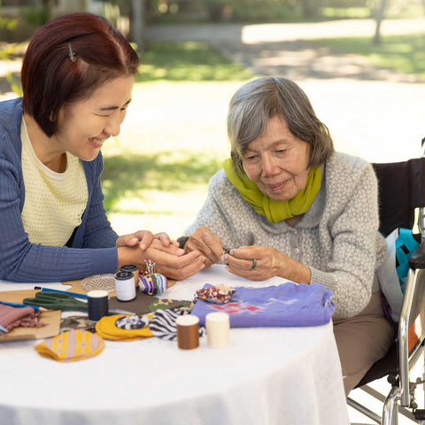 arts and crafts with elderly parent