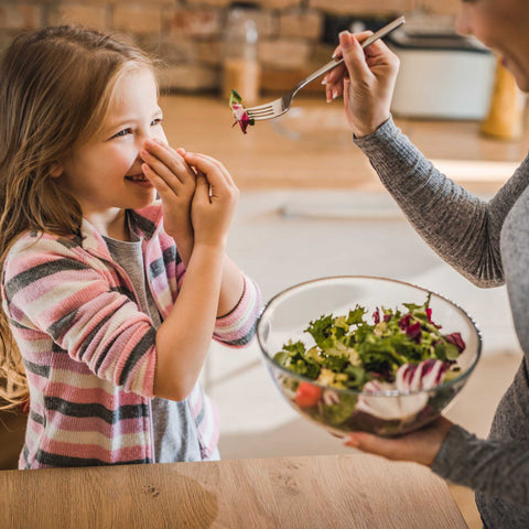 kid not eating vegetables presented by mom