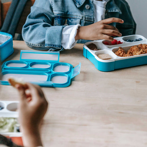 kids eating from lunch boxes