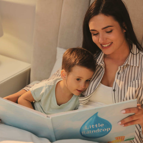 mom and child reading before bedtime