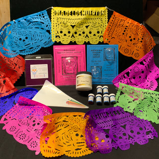 Metallic/mylar Papel Picado Paper Cutout Large Frontal Ofrenda package of 2  