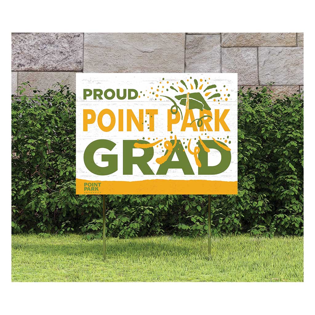 18x24 Lawn Sign Proud Grad With Logo Point Park University Pioneers