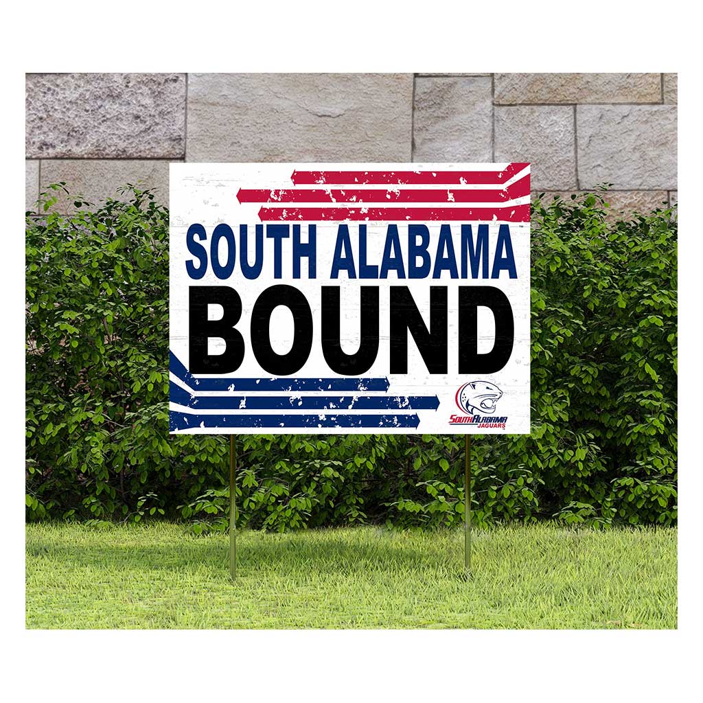 18x24 Lawn Sign Retro School Bound University of Southern Alabama Jaguars