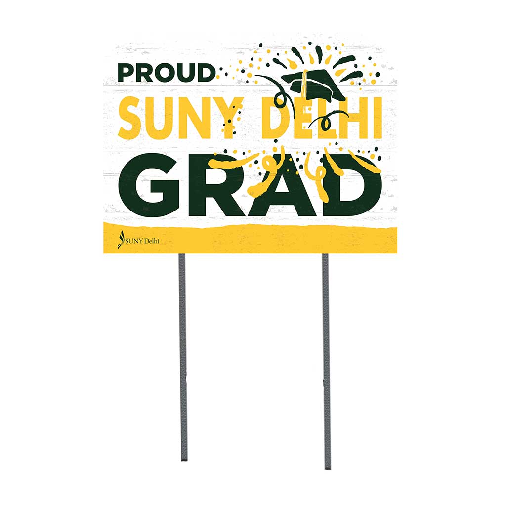 18x24 Lawn Sign Proud Grad With Logo SUNY Delhi Broncos