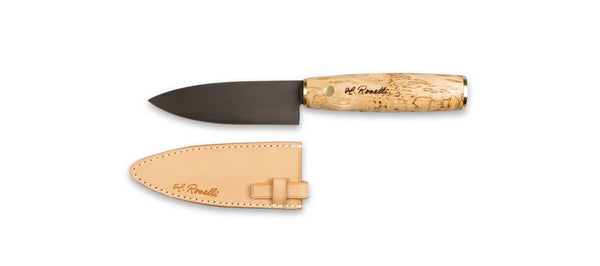 Roselli's Finnish handmade allround kitchen knife in carbon steel, inspired from Japanese tradition