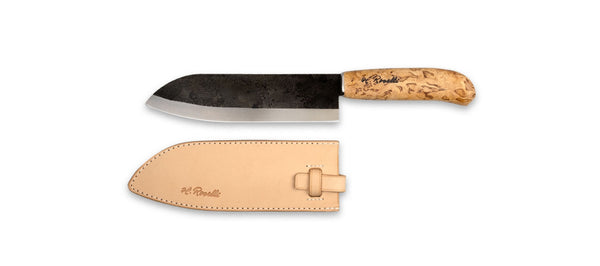 Roselli's Finnish handmade kitchen knife in model "Japanese Chef knife". Perfect for outdoor cooking