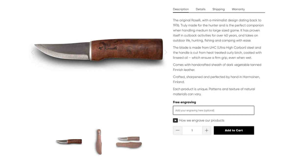 Roselli handmade hunting Knife UHC steel 