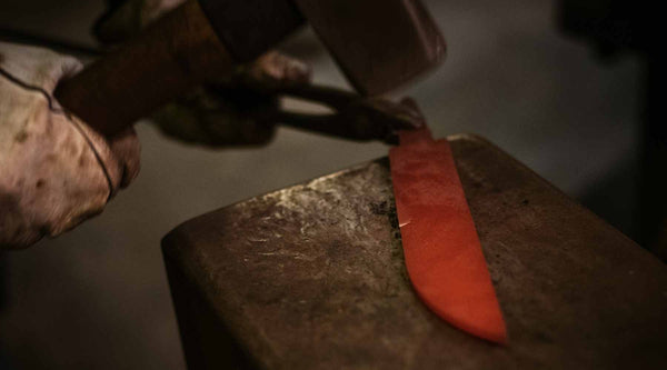 Roselli knife blade in the making 