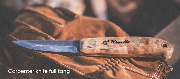 Coltello finlandese da esterno Rosellis fatto a mano "Carpenter full tang"