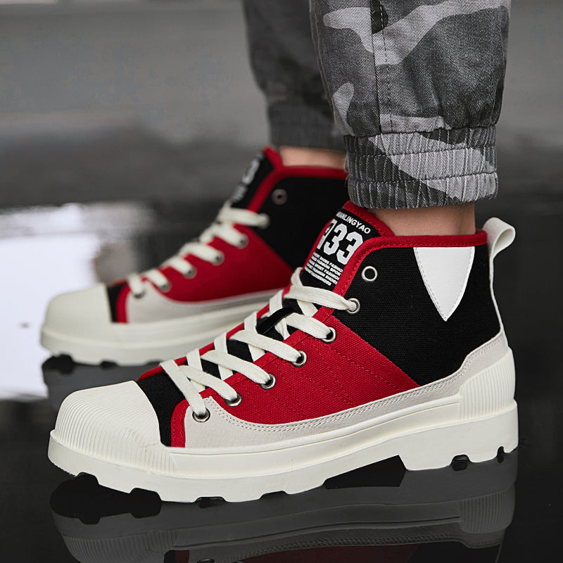 men canvas shoes high top sneakers