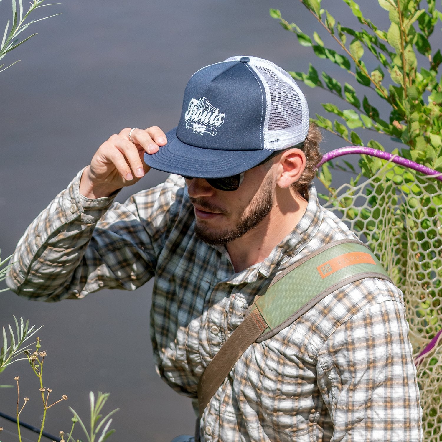 Fly Fishing Reel Men Play With Their Flies Trucker Hat