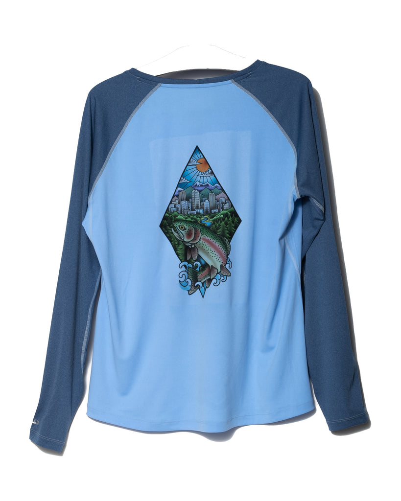 Trouts x Simms Women's Solarflex Crewneck - Cornflower Heather