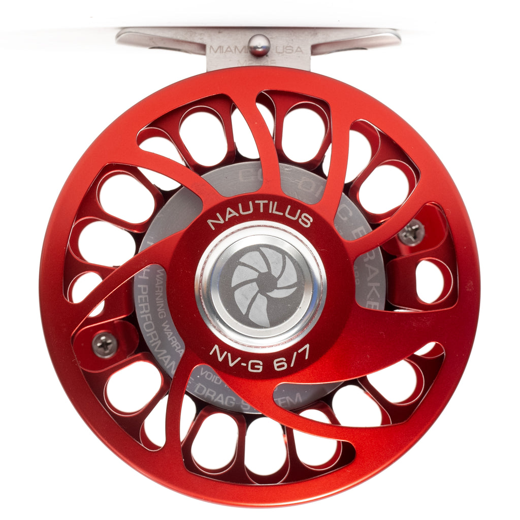 Custom Nautilus NV-G 6/7 Red/Silver Fly Reel