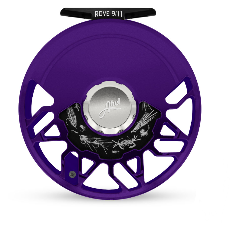 Abel Rove Fly Reel - Custom 9/11 Satin Purple Platinum Drag Knob and Handle