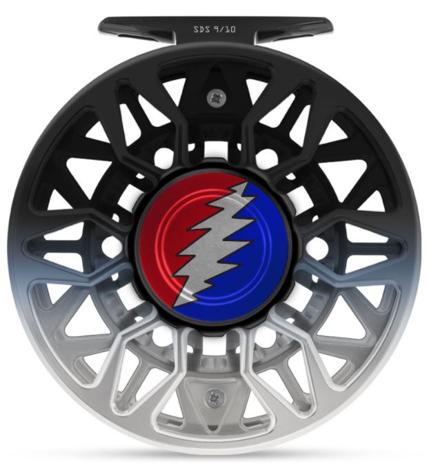 Abel Sealed Drag Salt (SDS) Fly Reel - Custom 9/10 Black/Platinum Fade Grateful Dead Bolt