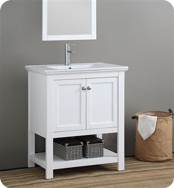 Fresca Manchester 30 White Traditional Bathroom Vanity Kitchen