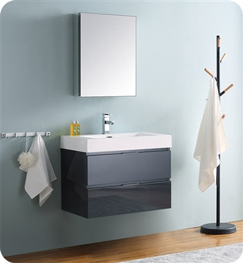 Fresca Valencia 30 Dark Slate Gray Wall Hung Modern Bathroom