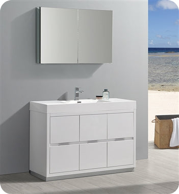 Fresca Valencia 48 Glossy White Free Standing Modern Bathroom