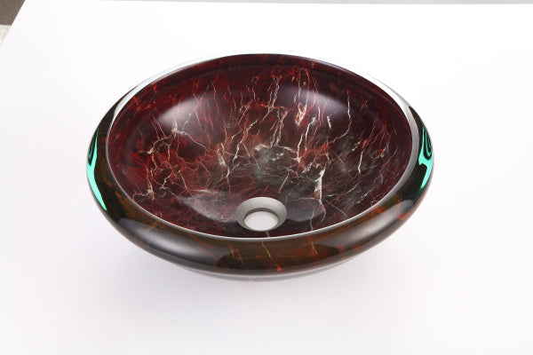 Dawn Tempered Glass Handmade Vessel Sink Round Shape