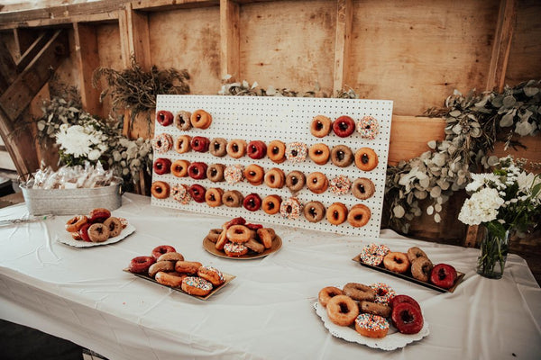 donut wall wedding dessert