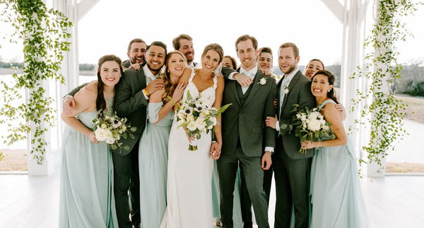 blue green bridesmaid dresses