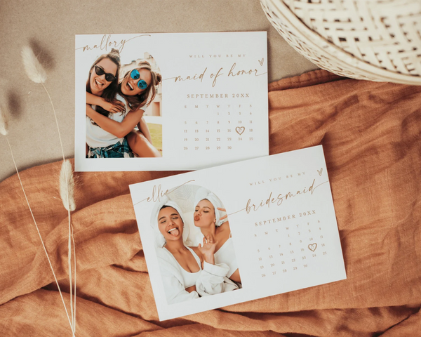 Calendar Bridesmaid Proposal Card