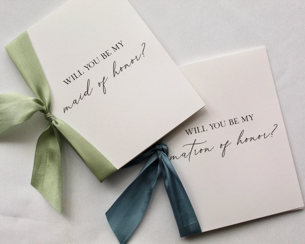 Silk Ribbon Bridesmaid Proposal Card