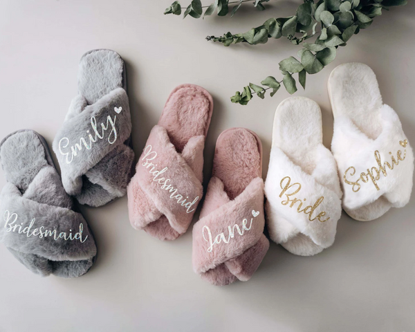 Fuzzy Slippers Bridesmaid Proposal Gift