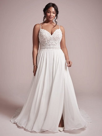 Beaded Chiffon A Line Wedding Dress