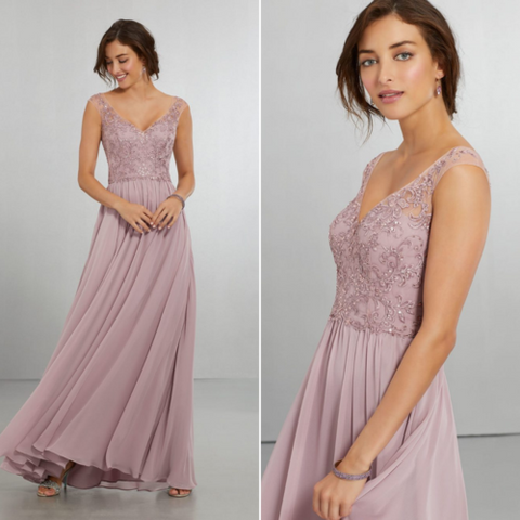 Embroidered Bridesmaid Dress