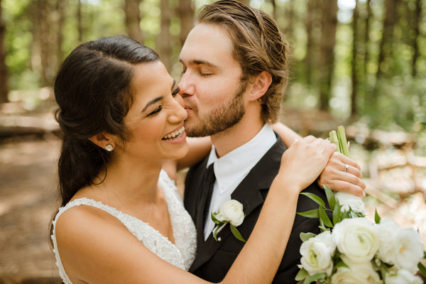 Up Close of Bride and Groom