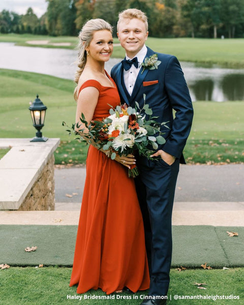 Orange Bridesmaid Dress for Wedding Guest