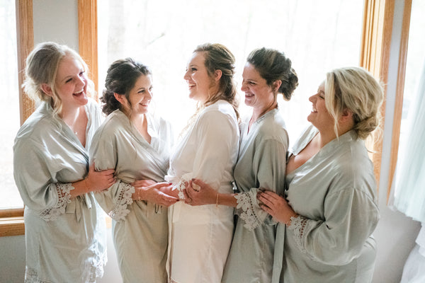 wedding bride and bridesmaid robes