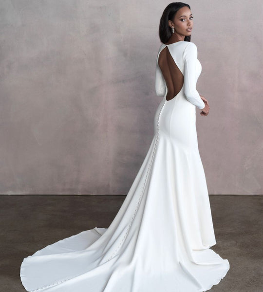 Simple Long Sleeve Wedding Dress