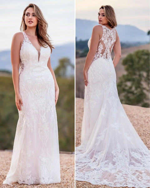 All-Over Lace Wedding Dress for Older Brides