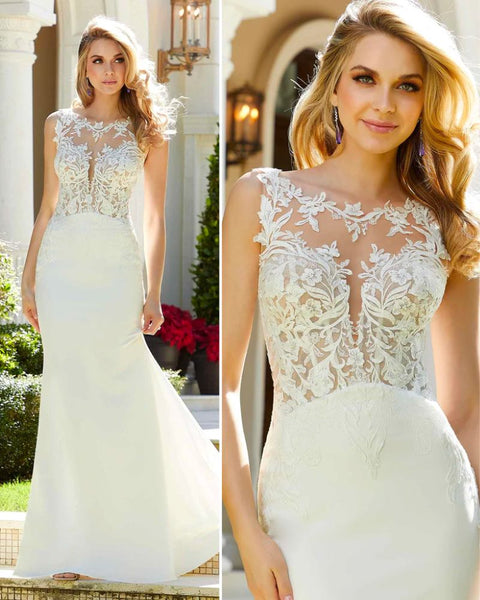 Illusion Neckline for Older Brides