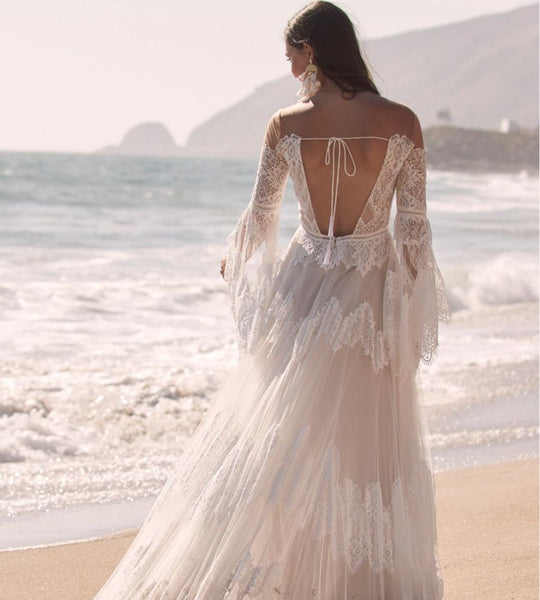 Boho Wedding Dress With Sleeves