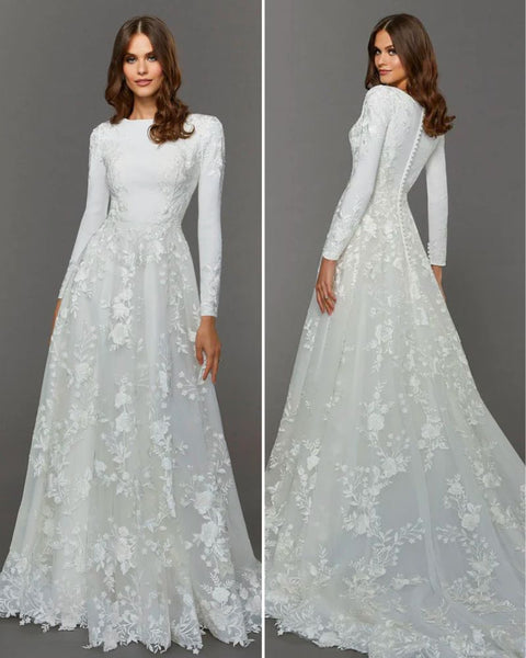 Modest Long Sleeve Wedding Dress