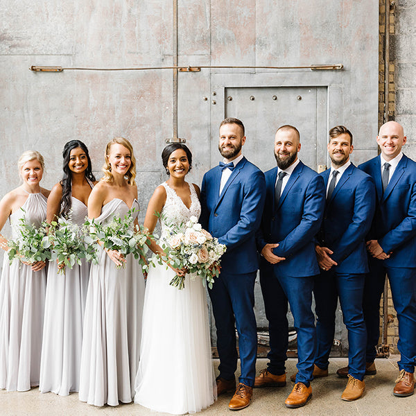 blue jean bridesmaid dresses