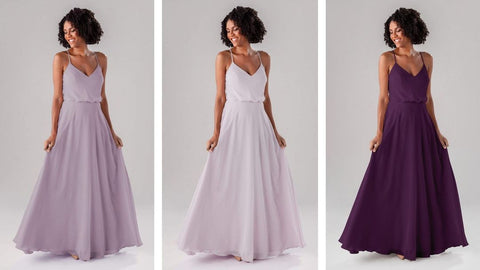 purple mix and match bridesmaid dresses