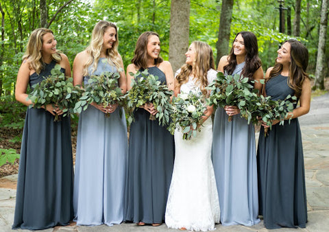 blue mismatched bridesmaid dresses