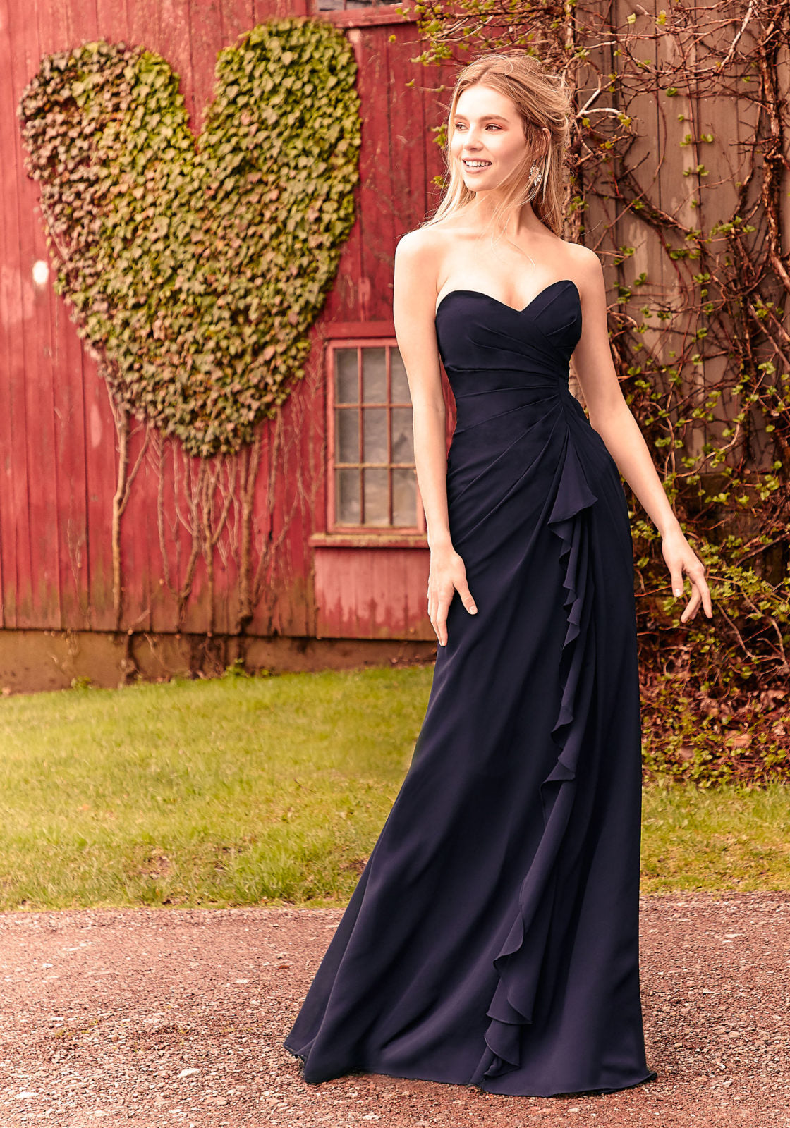 mori lee strapless bridesmaid dress