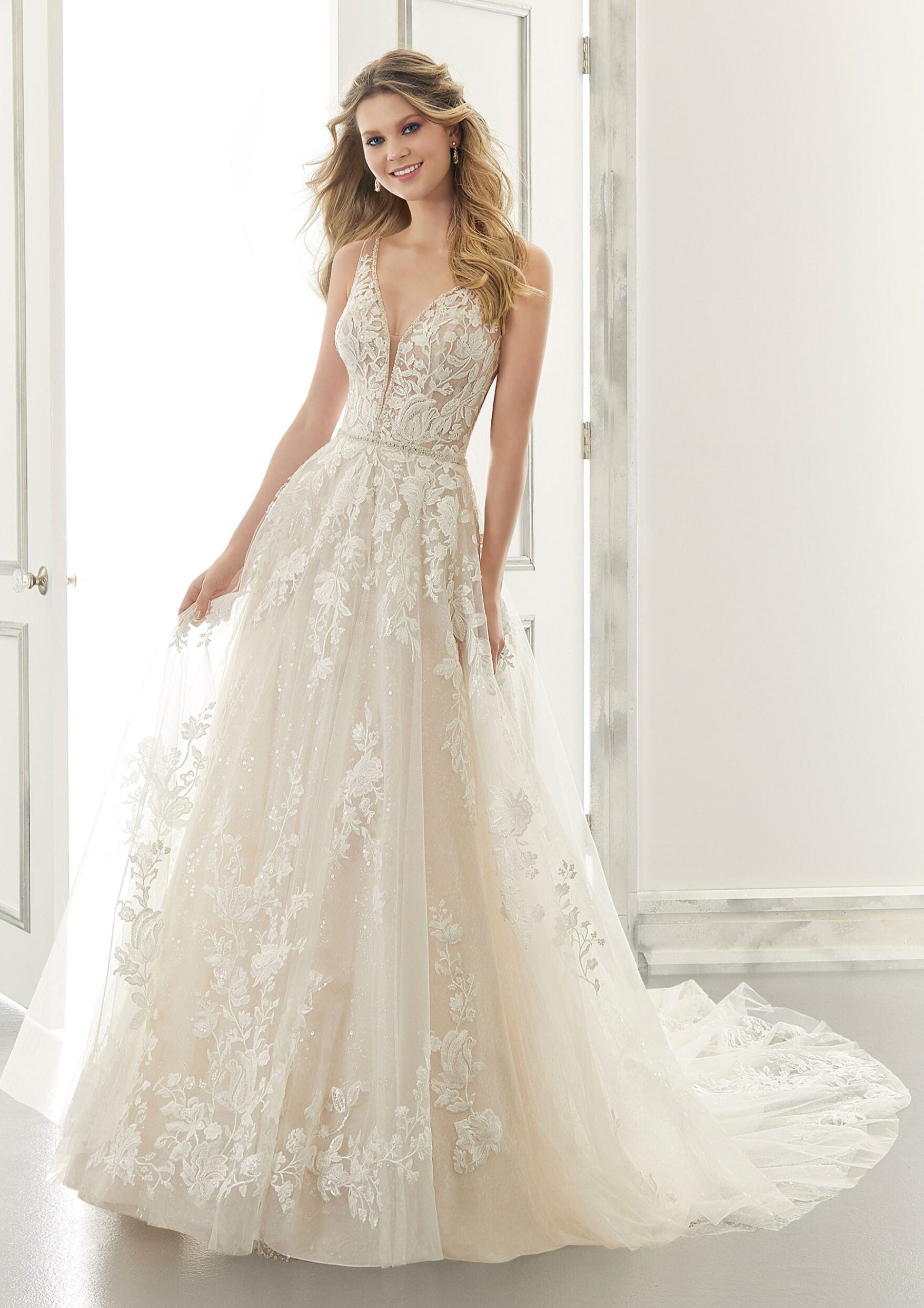 Mori Lee Bridal 5975 - Sleeveless Square Neck Wedding Dress – Couture Candy